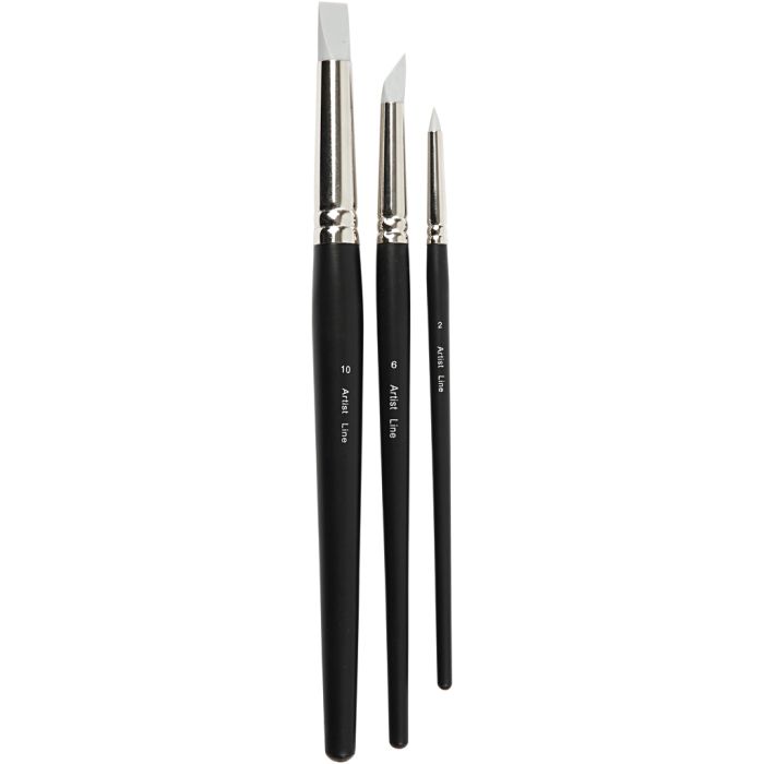 Artist Line, dim. 2+6+10, L : 19-25 cm, L : 6+10+15 mm, Plat,rond, 3 pièces/ 1 Pq.