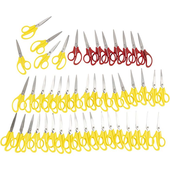 Ciseaux pour enfants, L : 12,5 cm, pointus, droitier & gaucher, 48 pièces/ 1 Pq.