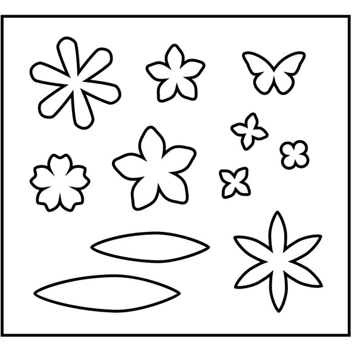 Gabarit de coupe en acier, fleurs, dim. 14x15,25 cm, ép. 15 mm, 1 pièce