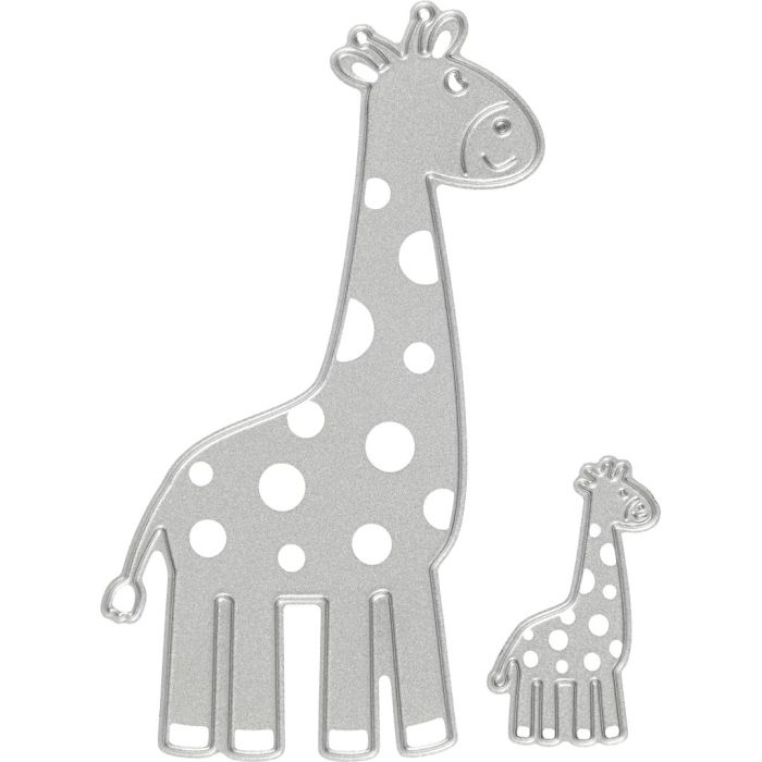 Gabarit de coupe et matrice de découpe, girafe, dim. 54x92+21x35 mm, 1 pièce