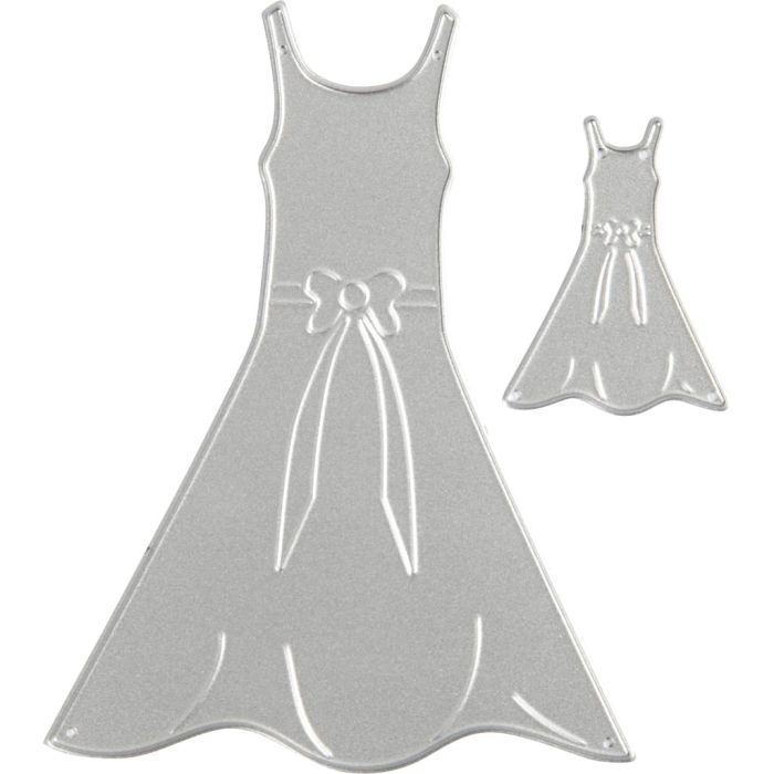 Gabarit de coupe et matrice de découpe, robes, dim. 27x35+26x90 mm, 1 pièce