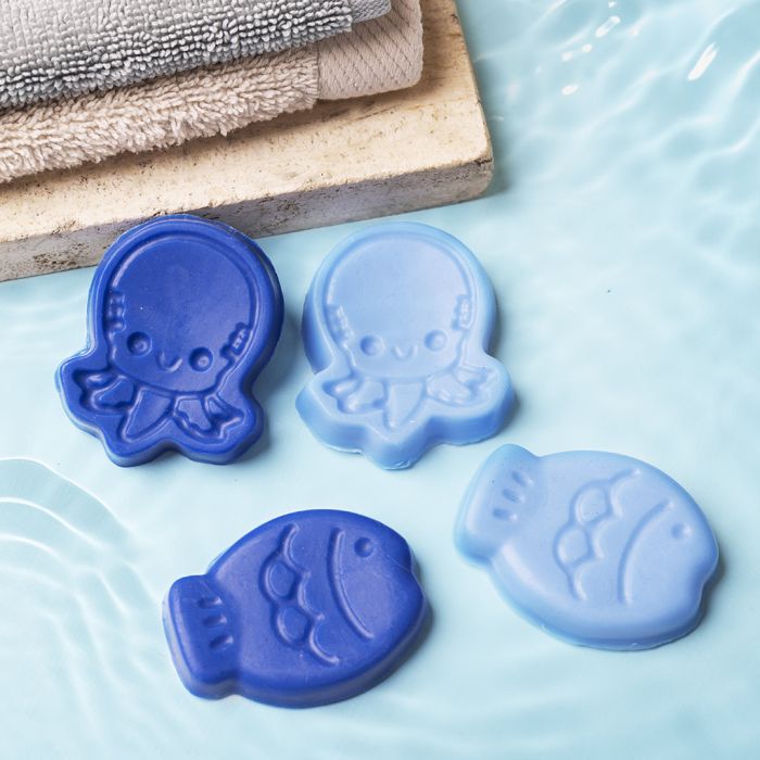 Savon en forme de poisson et de pieuvre