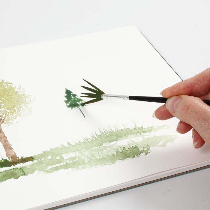 Techniques à l’aquarelle avec un pinceau éventail