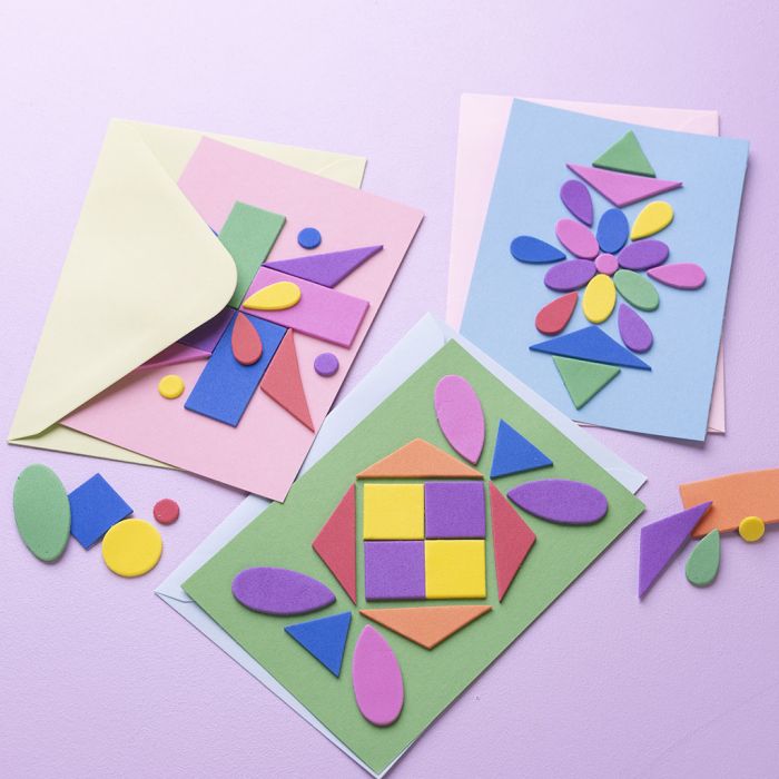 Cartes décorées de motifs zen colorés en feuille de mousse Eva