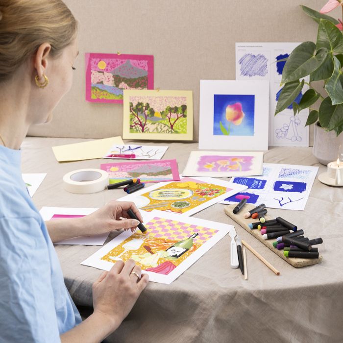 Kit de démarrage DIY : Apprenez à faire des illustrations avec des pastels à l’huile