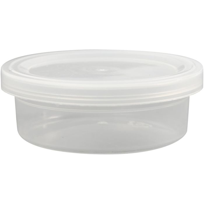 Pot en plastique avec couvercle, H : 24 mm, d 68 mm, 45 ml, 20 pièces/ 1 Pq.