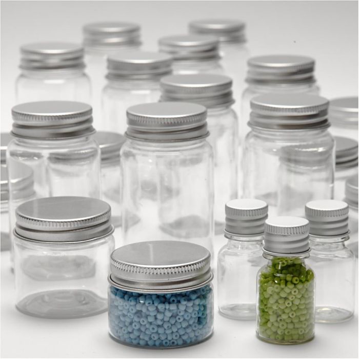 Pot à couvercle vissé, H : 35-77 mm, d 24-45 mm, 13+35+50+100 ml, 80 pièces/ 1 Pq.