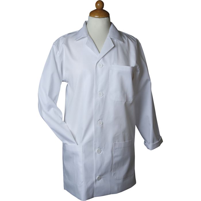 Blouse de laboratoire, L : 85 cm, dim. large, Longueur des manches: 61cm , blanc, 1 pièce