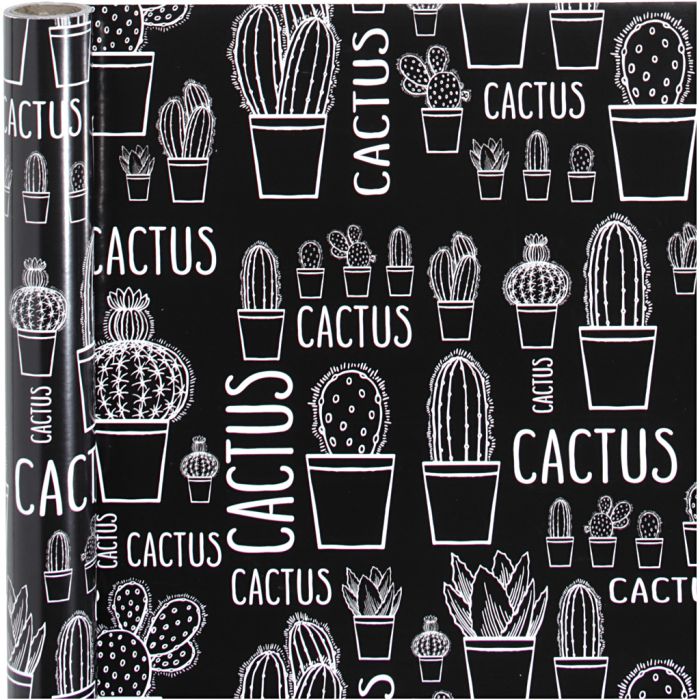 Papier cadeau, Cactus, L : 50 cm, 80 gr, 5 m/ 1 rouleau