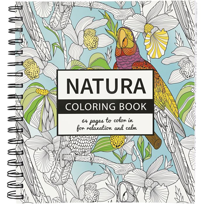 Livre de coloriage anti-stress, nature, dim. 19,5x23 cm, 64, 1 pièce