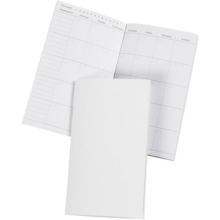 Cahier, dim. 9,5x16,6 cm, 34, 100 gr, blanc, 1 pièce