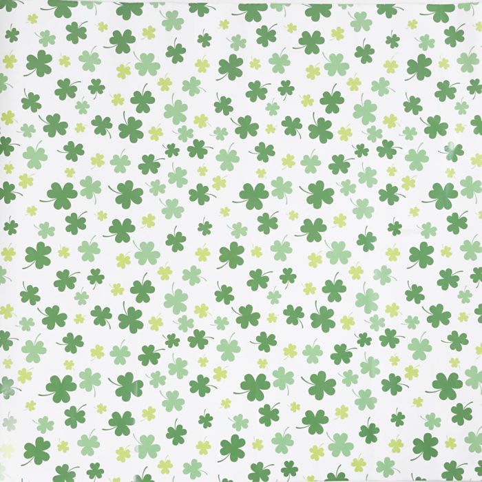Papier cadeau, Trèfle vert, L : 50 cm, 80 gr, 5 m/ 1 rouleau