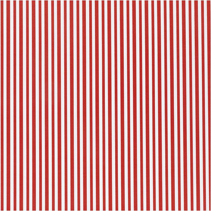 Papier cadeau, Rayures, L : 50 cm, 80 gr, rouge/blanc, 100 m/ 1 rouleau