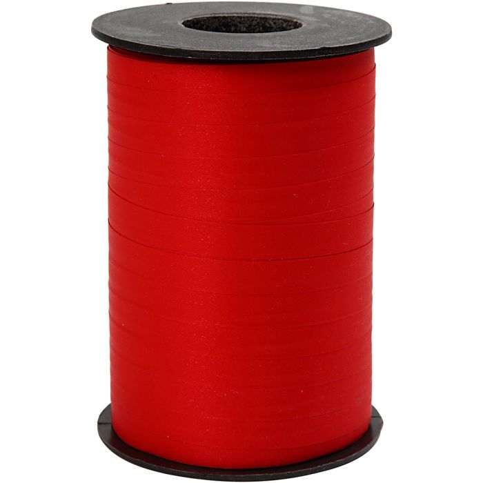 Ruban cadeau, L : 10 mm, mate, rouge, 250 m/ 1 rouleau