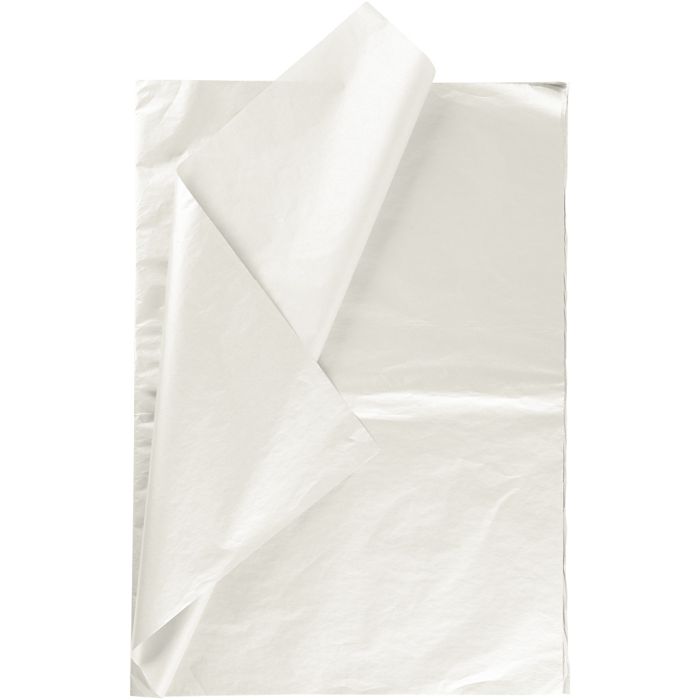Papier de Soie, feuille 50x70 cm, 17 gr, nacré, 6 flles/ 1 Pq.