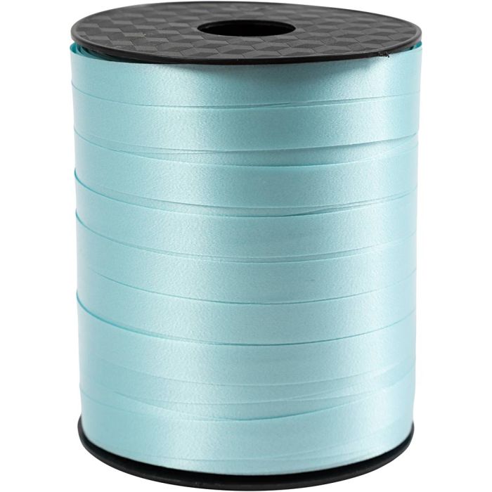 Ruban cadeau, L : 10 mm, brillante, turquoise clair, 250 m/ 1 rouleau