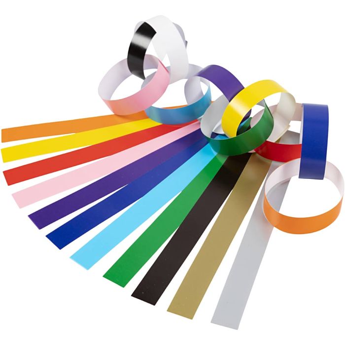 Guirlande en Papier, L : 16 cm, L : 15 mm, ass. de couleurs, 2400 pièces/ 1 Pq.