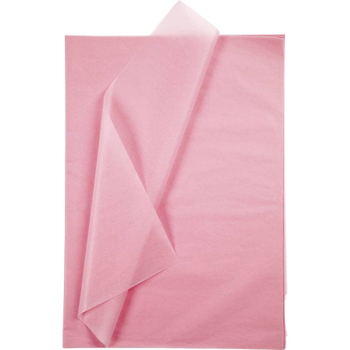 Papier de Soie, feuille 50x70 cm, 17 gr, rose, 25 flles/ 1 Pq.