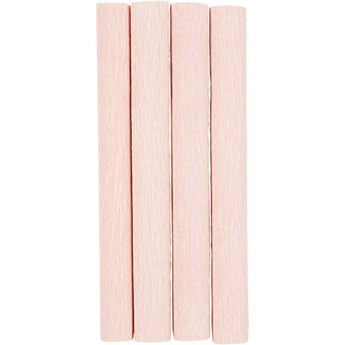 Papier Crépon, feuille 25x60 cm, Crêpé à 180%, 105 gr, rose clair, 4 flles/ 1 Pq.