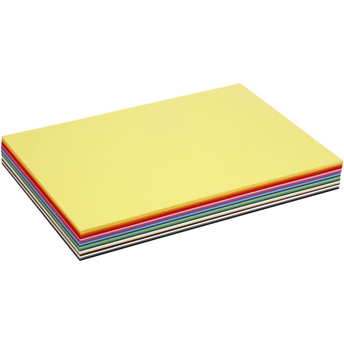 Papier cartonné de couleur, A3, feuille 297x420 mm, 180 gr, ass. de couleurs, 300 flles ass./ 1 Pq.