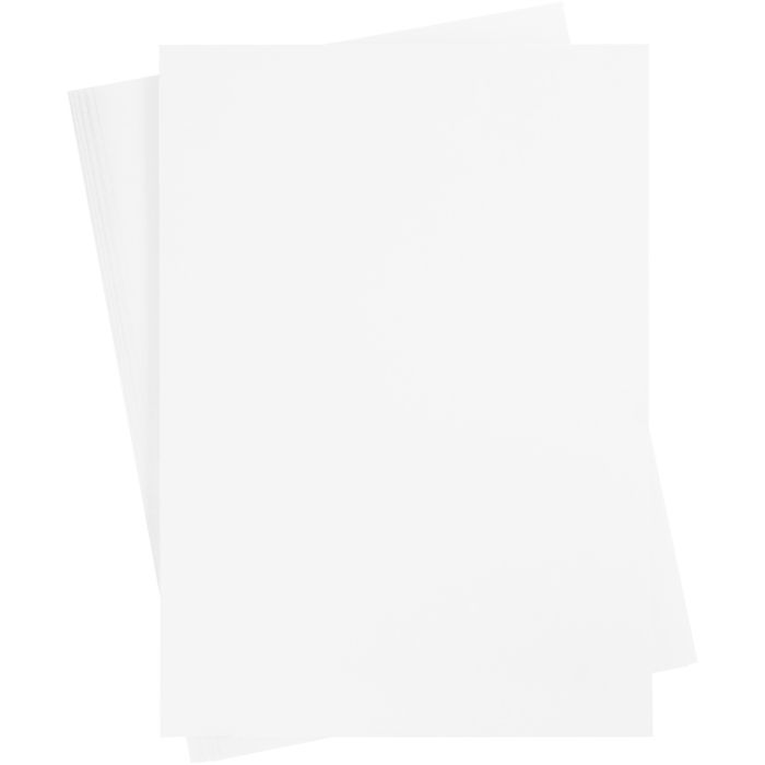 Papier cartonné, A2, feuille 420x594 mm, 180 gr, blanc, 10 flles/ 1 Pq.
