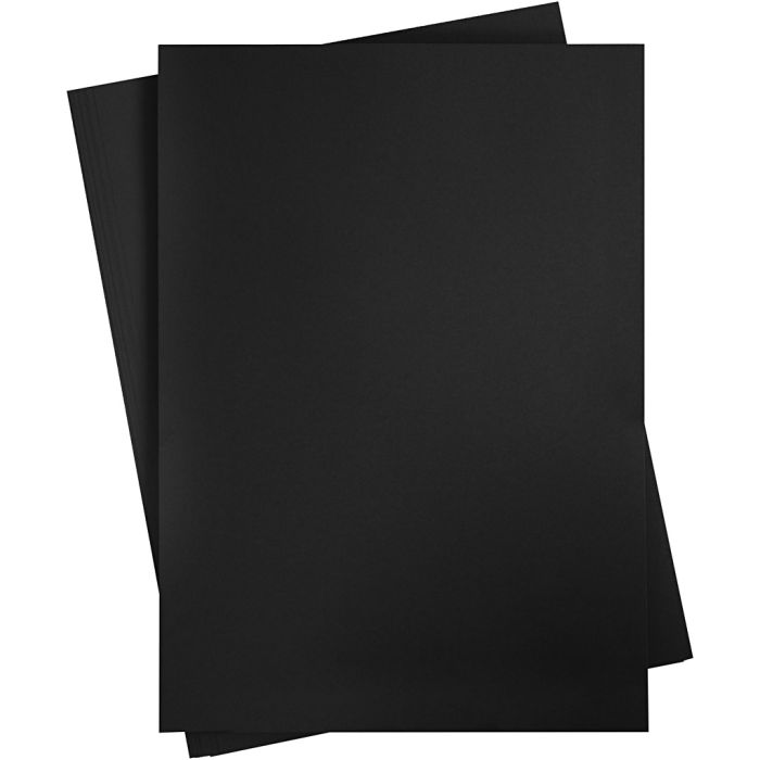 Papier cartonné, A2, feuille 420x594 mm, 180 gr, noir, 10 flles/ 1 Pq.