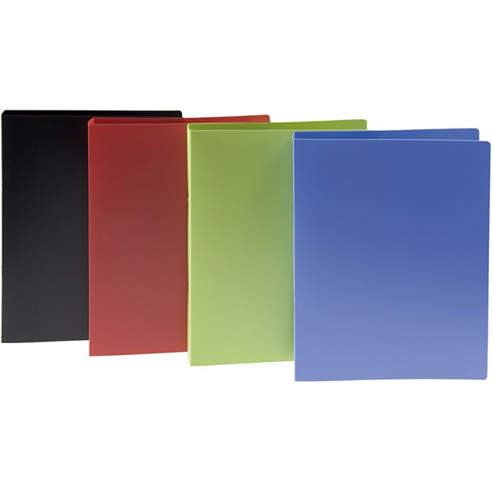 A4, 2 anneaux, noir, bleu, vert, rouge, 4x10 pièces/ 1 Pq.