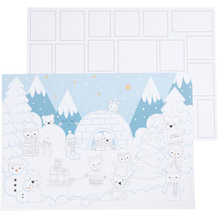 Calendrier de Noël , dim. 30x42 cm, 30 pièces/ 1 Pq.