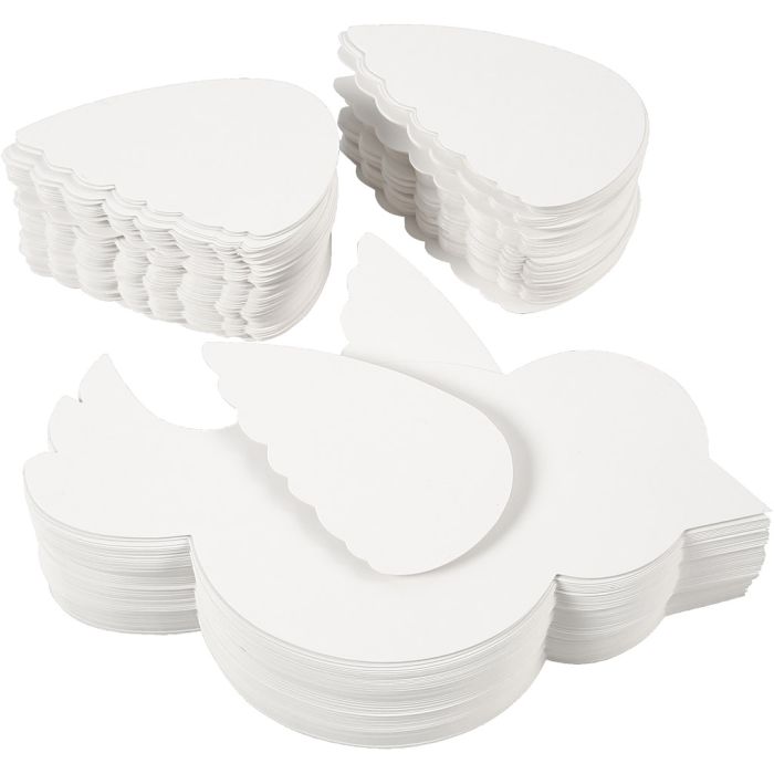 Oiseau, L : 25 cm, 400 gr, blanc, 100 set/ 1 Pq.