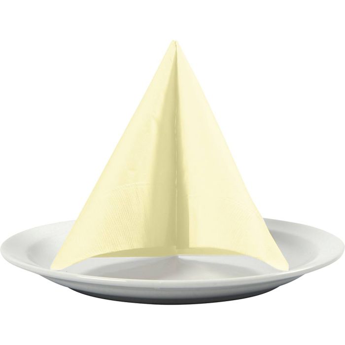Serviettes de table, dim. 33x33 cm, jaune, 20 pièces/ 1 Pq.