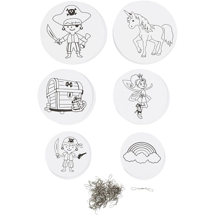 Décorations pour mobile avec motifs, d 12+15+18 cm, 300 gr, blanc, 20 set/ 1 Pq.