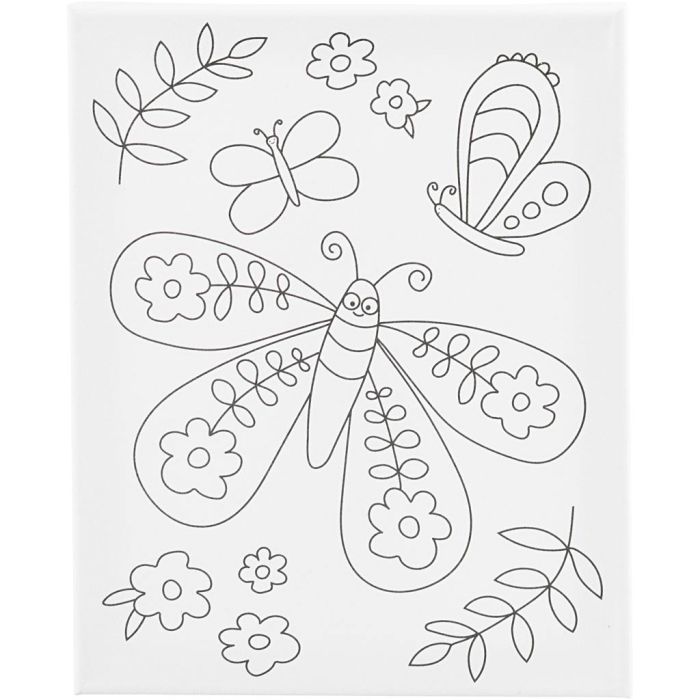 Toile de peintre imprimée, Grand papillon, P: 1,6 cm, dim. 24x30 cm, 360 gr, 1 pièce