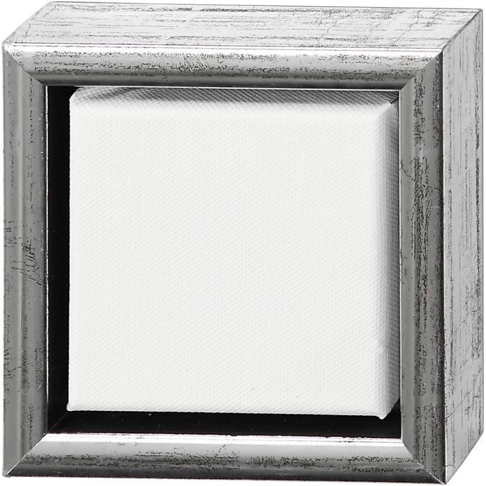 Entoile avec Cadre en Bois, dim. 10x10 cm, 360 gr, blanc, 6 pièces/ 1 Pq.
