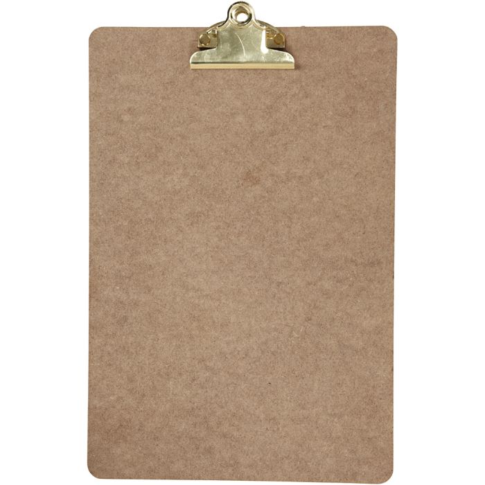 Plaque à pince pour dessin ou écriture, A4, dim. 23x34x0,3 cm, 1 pièce