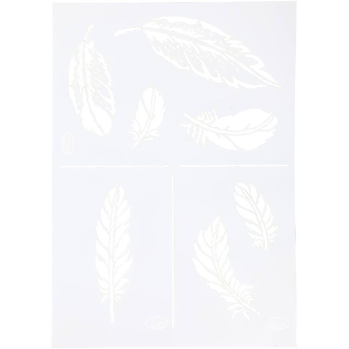 Pochoir, Plumes, A4, feuille 210x297 mm, 1 pièce