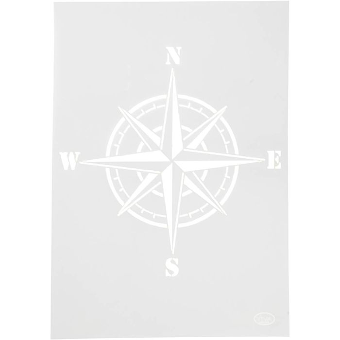 Pochoir, boussole, A4, feuille 210x297 mm, 1 pièce