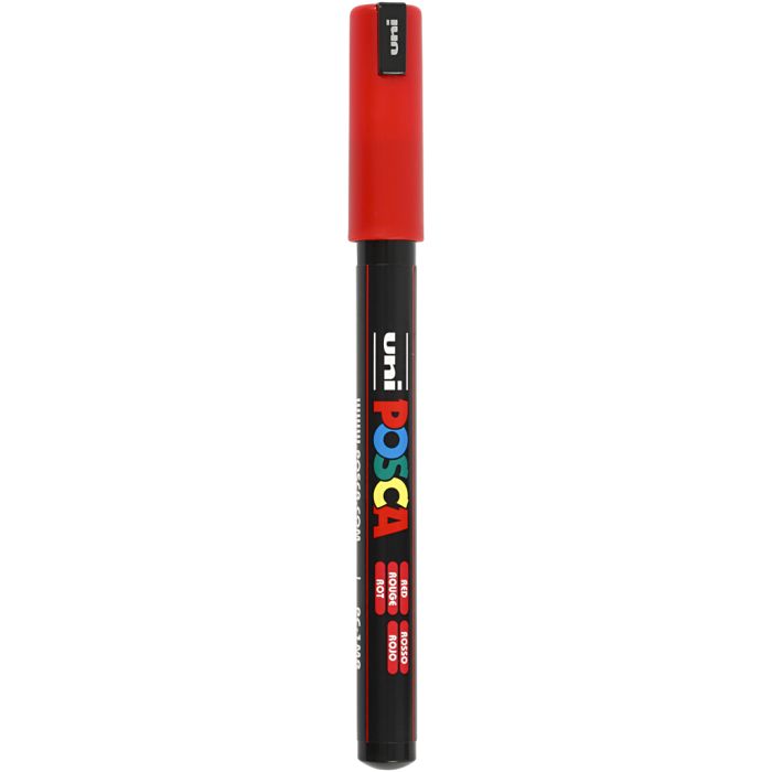 Marqueur Posca, dim. PC-1MR, trait 0,7 mm, extra fin, rouge, 1 pièce