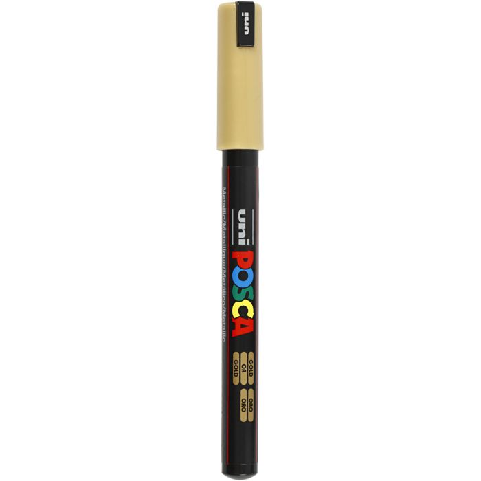 Marqueur Posca, dim. PC-1MR, trait 0,7 mm, extra fin, or, 1 pièce