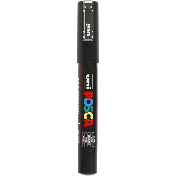 Marqueur Posca, dim. PC-1M, trait 0,7 mm, extra fin, noir, 1 pièce
