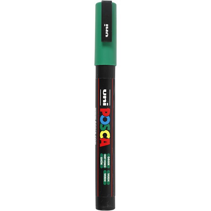 Marqueur Posca, dim. PC-3M, trait 0,9-1,3 mm, fin, vert, 1 pièce