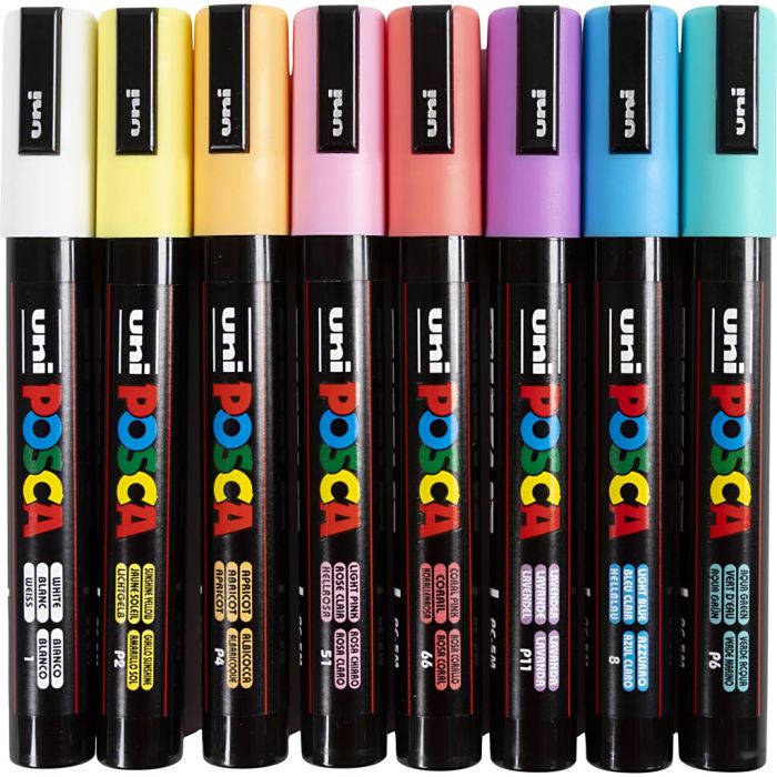 Marqueur Posca, dim. PC-5M, trait 2,5 mm, moyen, 8 pièces/ 1 pièce