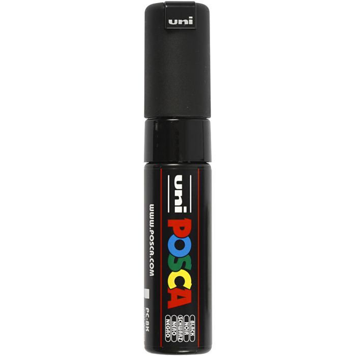Marqueur Posca, dim. PC-8K, trait 8 mm, large, noir, 1 pièce