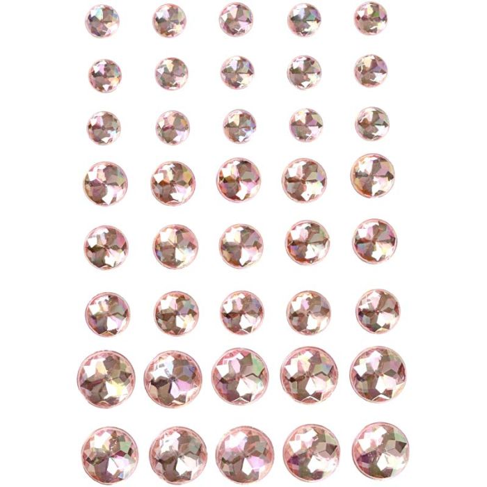 Pierres de strass, dim. 6+8+10 mm, rose, 40 pièces/ 1 Pq.