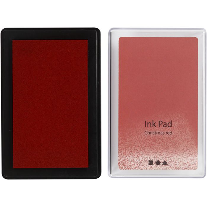 Tampon encreur , H : 2 cm, dim. 9x6 cm, rouge cerise, 1 pièce