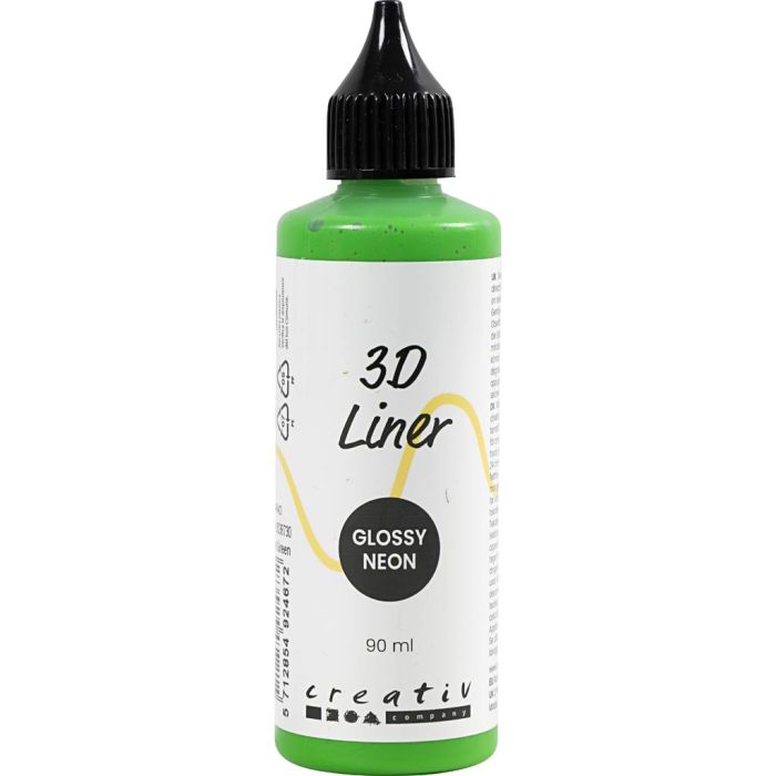 Liner 3D, brillante, semi opaque, vert néon, 90 ml/ 1 flacon