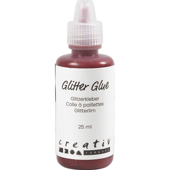 Colle à paillettes, rouge, 25 ml/ 1 flacon