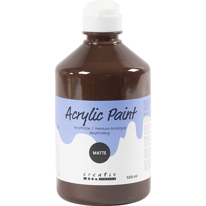 Peinture Acrylique Mate, brun, 500 ml/ 1 flacon