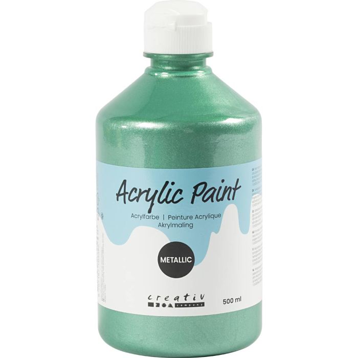 Peinture acrylique métallisée, vert, 500 ml/ 1 flacon