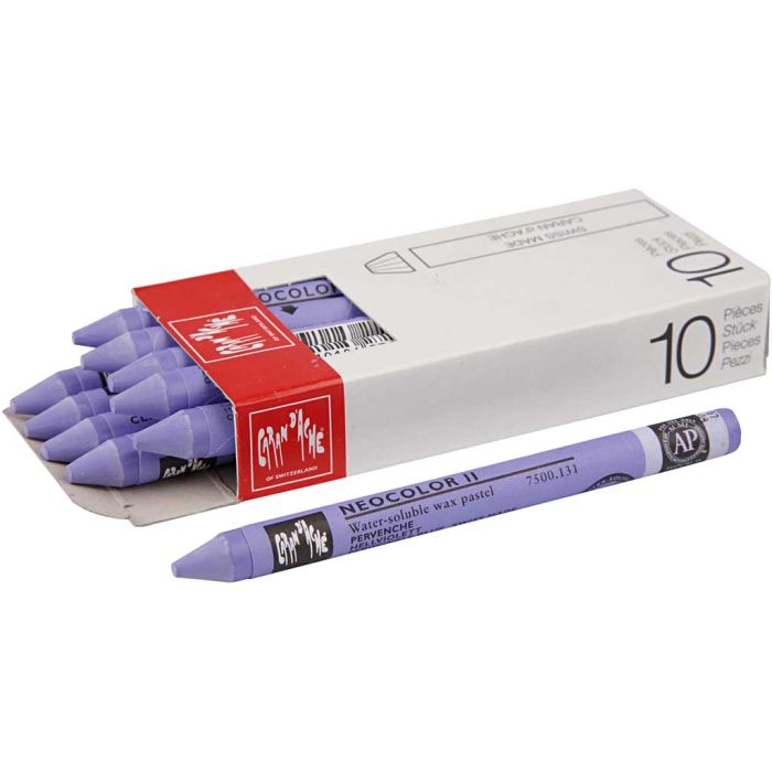 Caran d'Ache Aquarelle Neocolor 2, L : 10 cm, ép. 8,5 mm, periwinkle blue (131), 10 pièces/ 1 Pq.