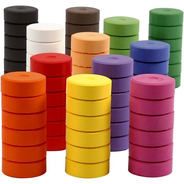 Pastilles aquarelles, H : 16 mm, d 44 mm, recharge, 72 pièces/ 1 Pq.